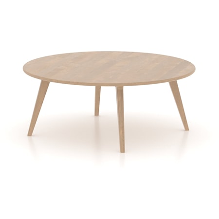 Contemporary Vogue Round Coffee Table with Wooden Top