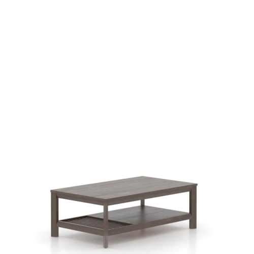 Transitional Fusion Rectangular Coffee Table with Lower Shelf