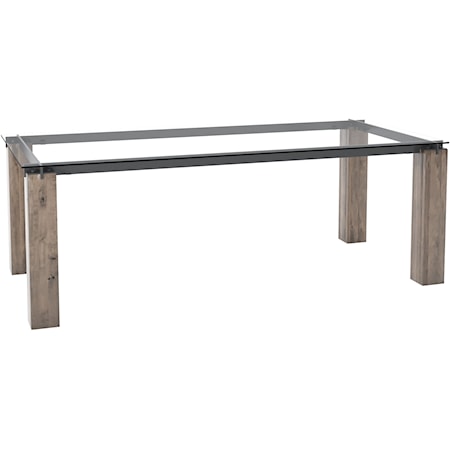 Rectangular glass table