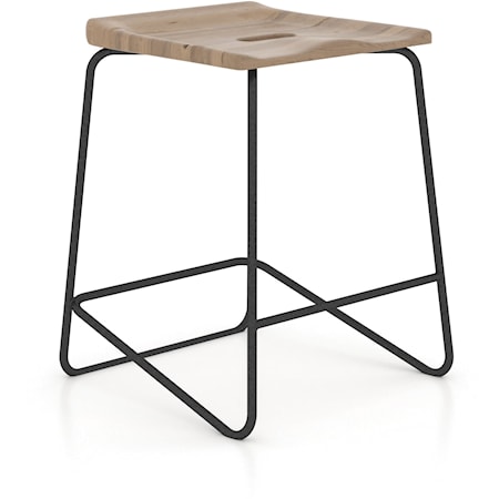 Industrial Saddle Stool with Metal Base