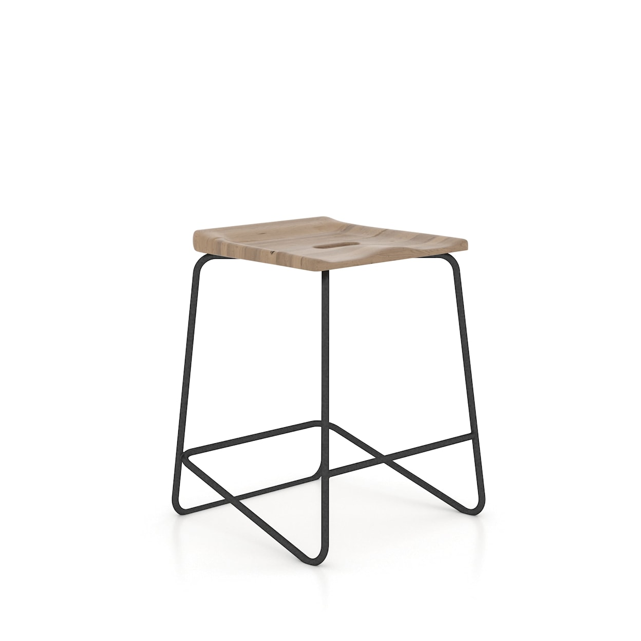 Canadel East Side Customizable Wood/Metal Saddle Stool