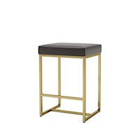 Contemporary Upholstered Counter Stool with Gold Metal Legs