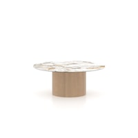 Contemporary Illusion Round Coffee Table with Porcelain Top