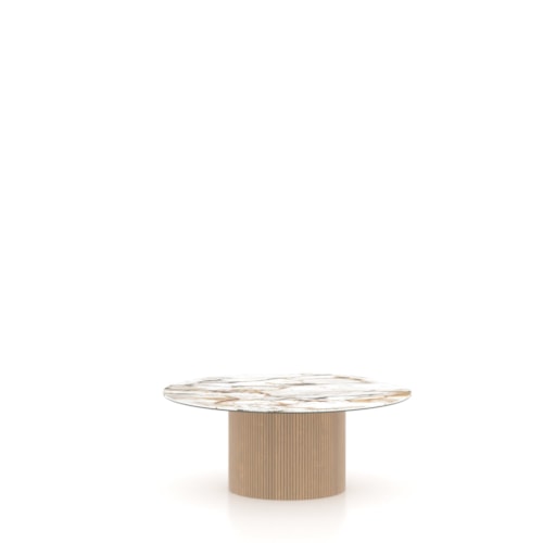 Contemporary Illusion Round Coffee Table with Porcelain Top