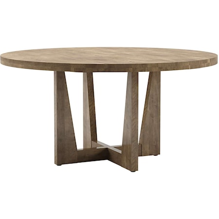 Contemporary Round Wood Table