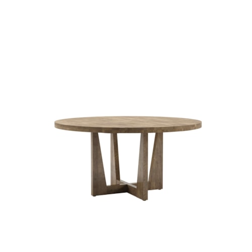 Contemporary Round Wood Table