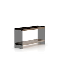 Contemporary Fiction Console Table with Smoked Glass Top