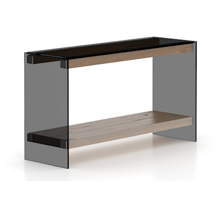 Contemporary Fiction Console Table with Smoked Glass Top