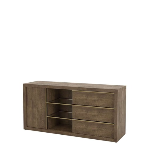 Contemporary Buffet with Gold Finish Metal Accents