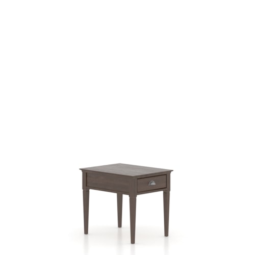 Transitional Littoral Rectangular End Table with Single Drawer