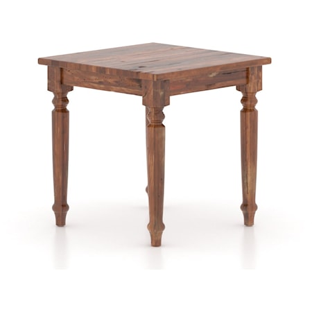 Farmhouse Charm Square End Table with Distressed Wood Finish