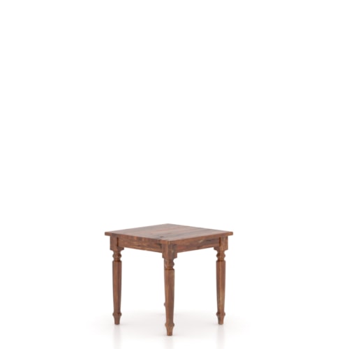 Farmhouse Charm Square End Table with Distressed Wood Finish