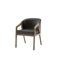 Contemporary Customizable Upholstered Chair with Curved Backrest