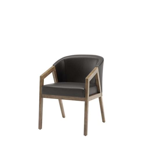 Contemporary Customizable Upholstered Chair with Curved Backrest