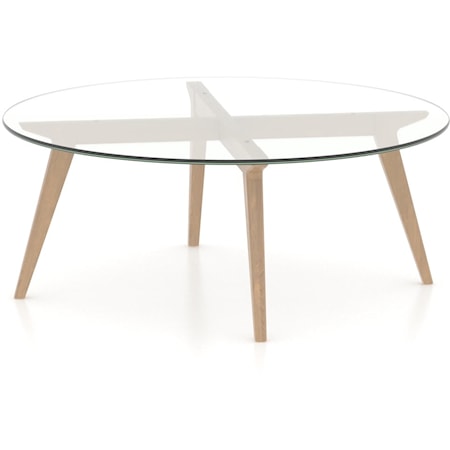 Contemporary Vogue Round Coffee Table with Glass Top
