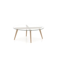 Contemporary Vogue Round Coffee Table with Glass Top