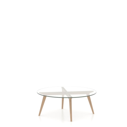 Contemporary Vogue Round Coffee Table with Glass Top