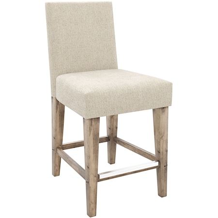 Transitional 24" Upholstered Fixed Stool
