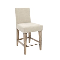 Transitional 24" Upholstered Fixed Stool