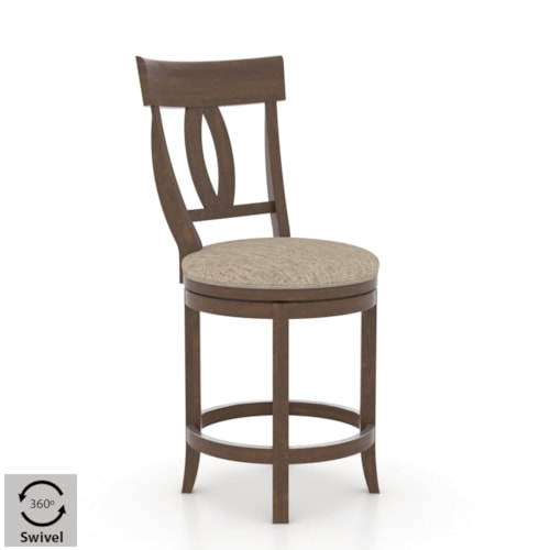 Traditional Customizable Upholstered Swivel Stool