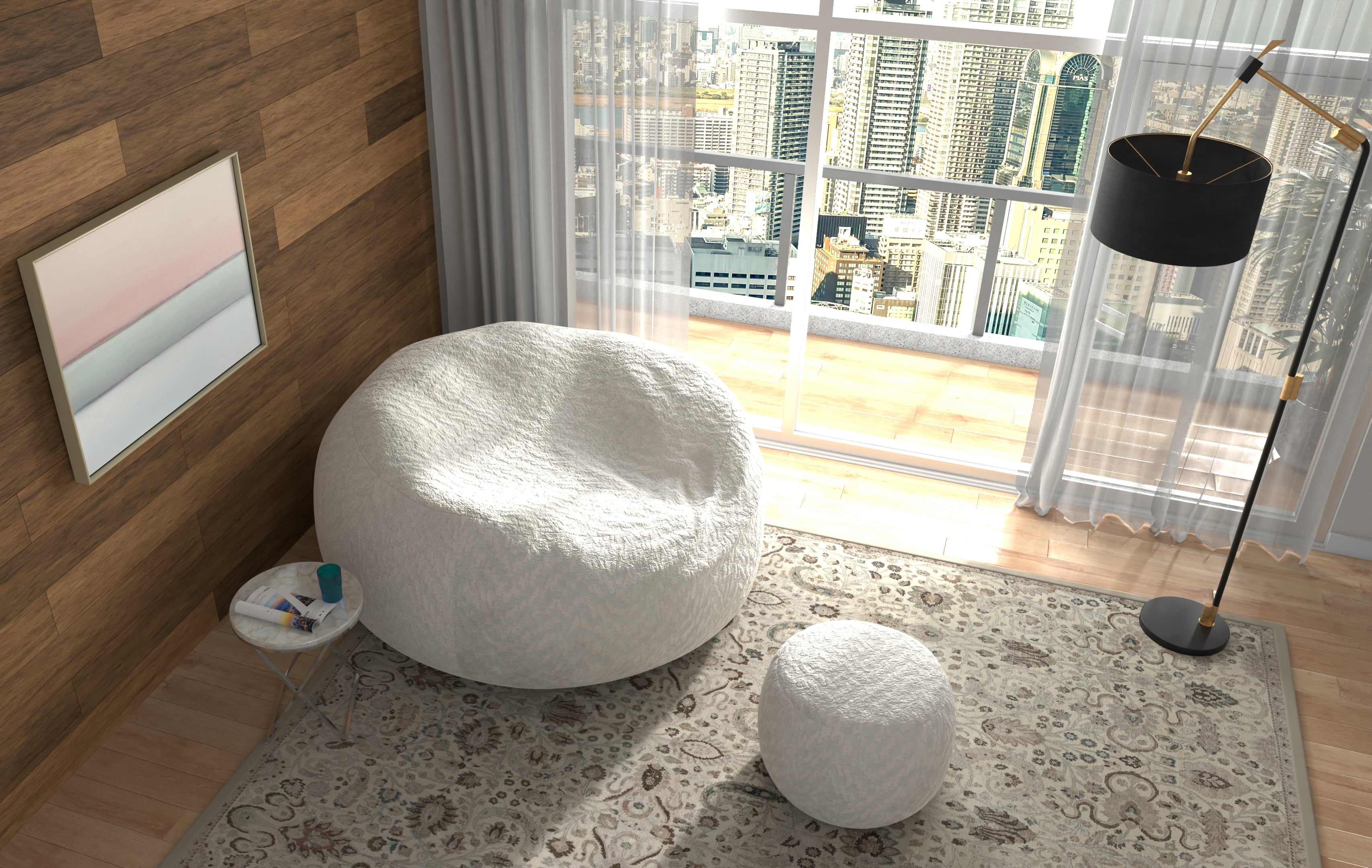 Jackson Furniture Sploosh Bean Bag Chair and Ottoman Set