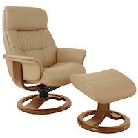 Large Swivel Chair with Ottoman