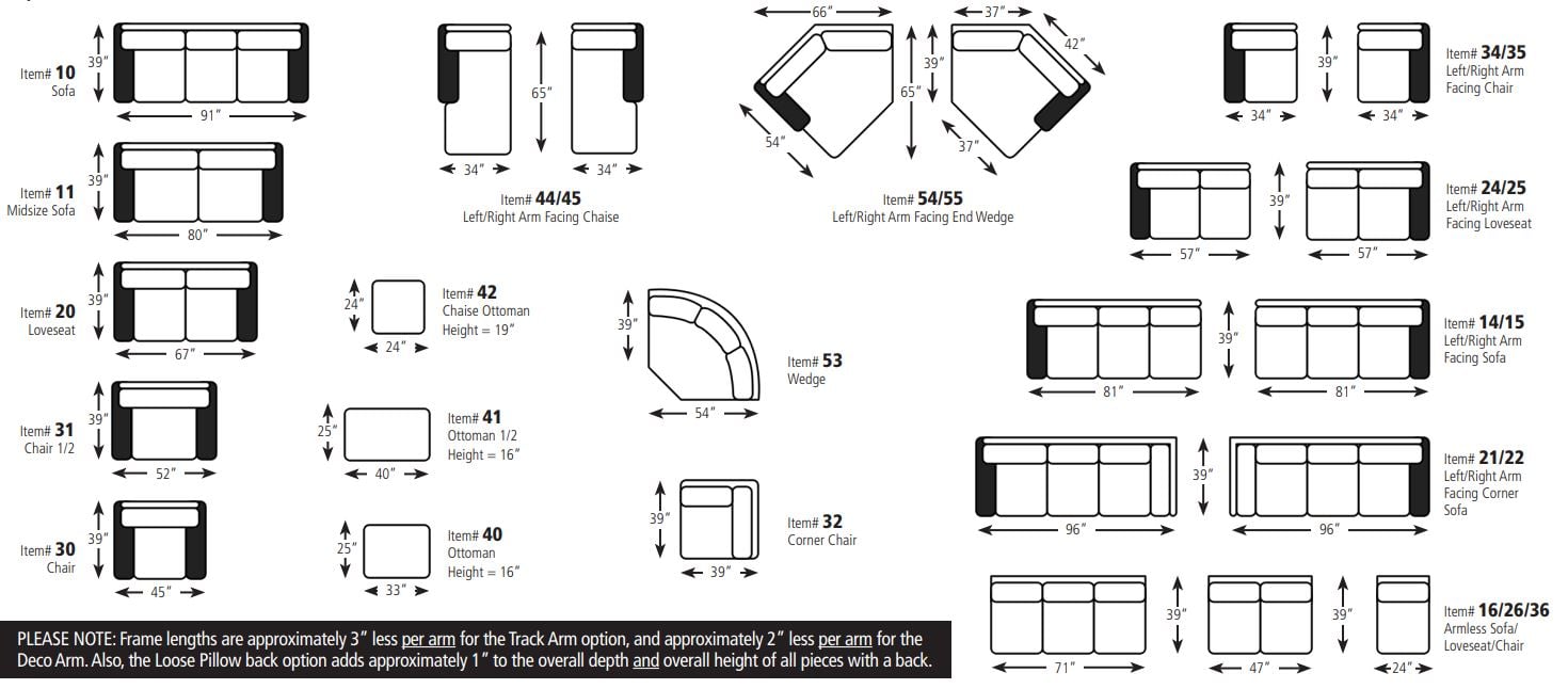 Smith Brothers Build Your Own 8000 Warner Customizable Sofa
