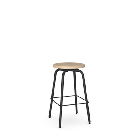 Counter Height Swivel Stool with Wood Seat