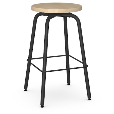 Counter Height Swivel Stool with Wood Seat