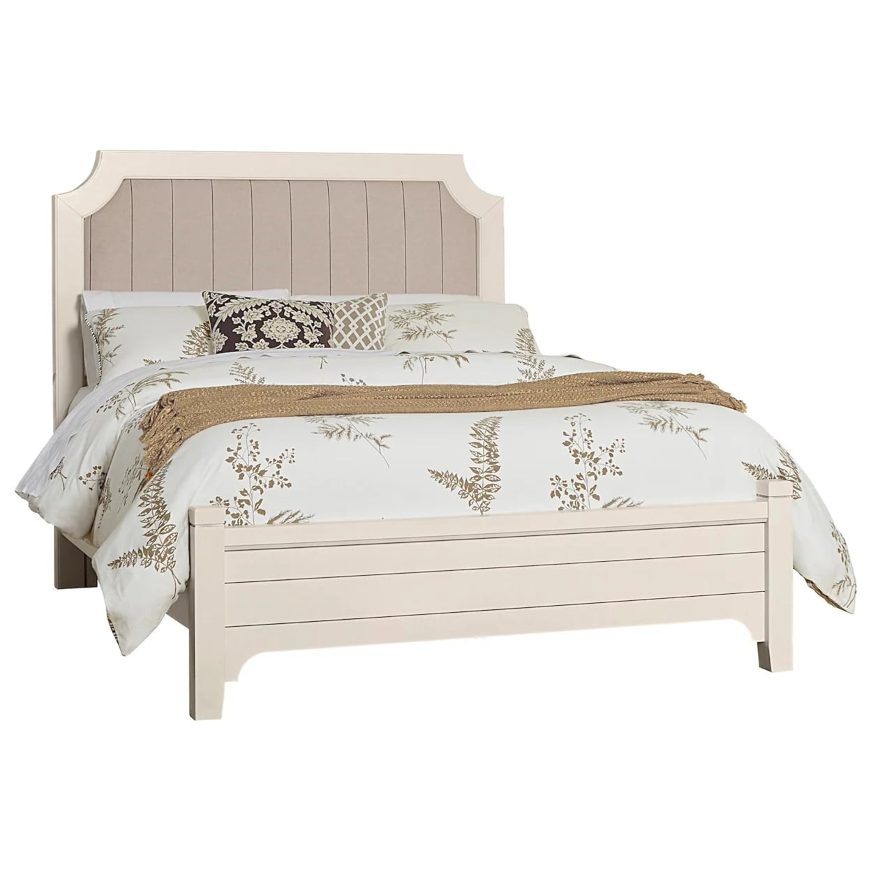 Vaughan-Bassett Bungalow Queen Upholstered Bed Low Profile Footboard