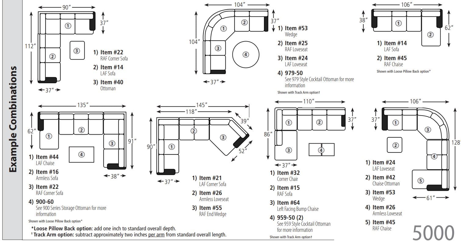 Smith Brothers Build Your Own 5000 Series Marlo Customizable Sectional