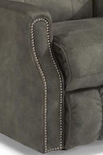 Shown in Fabric with Nailhead Trim. Also Available in Leather or Performance Fabric and without Nailhead Trim.