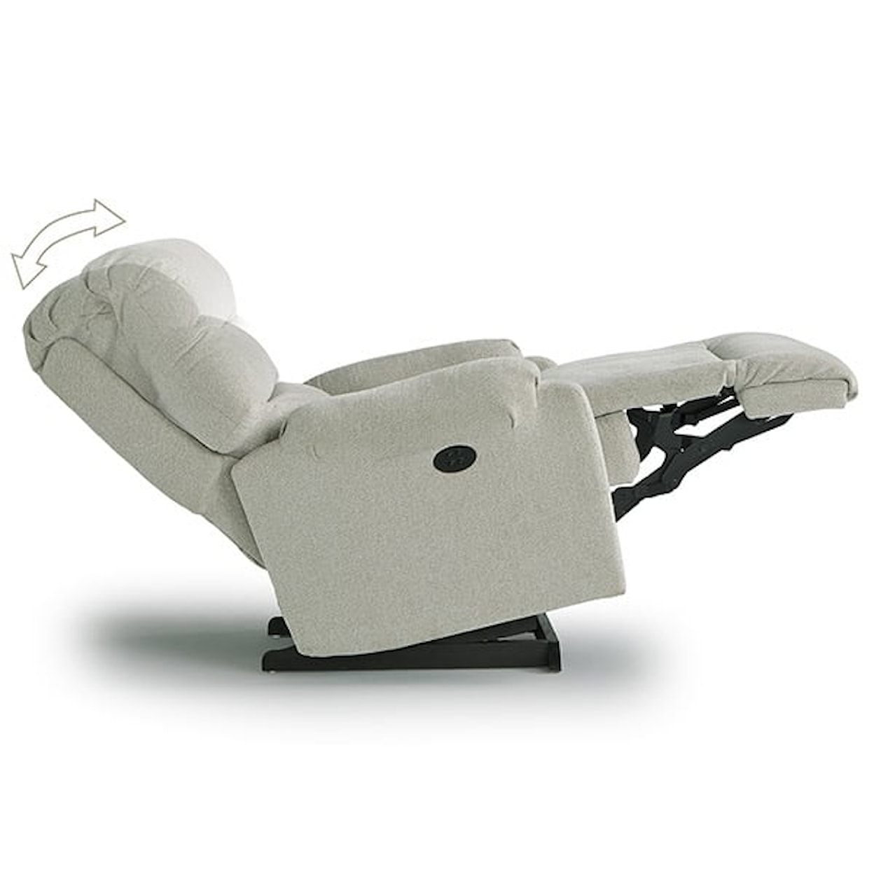 Best Home Furnishings Petite Recliners Power Headrest Rocking Recliner