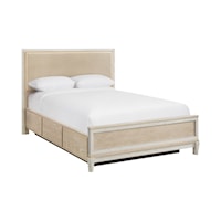Queen Upholstered Panel Storage Bed