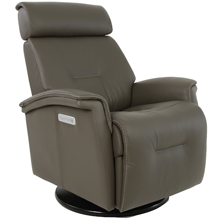 Large Power Headrest+Lumbar Swivel Recliner