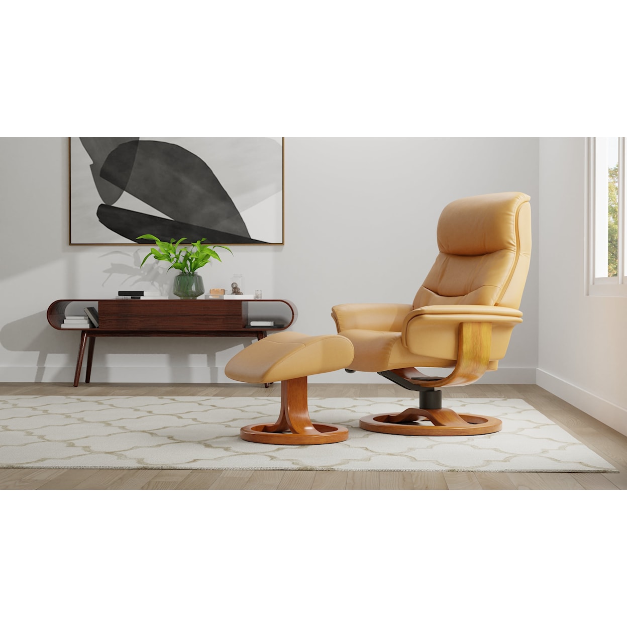 Fjords by Hjellegjerde Anne Small Swivel Chair+Ottoman