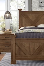 Artisan & Post Cool Rustic Traditional Solid Wood King Panel Bed