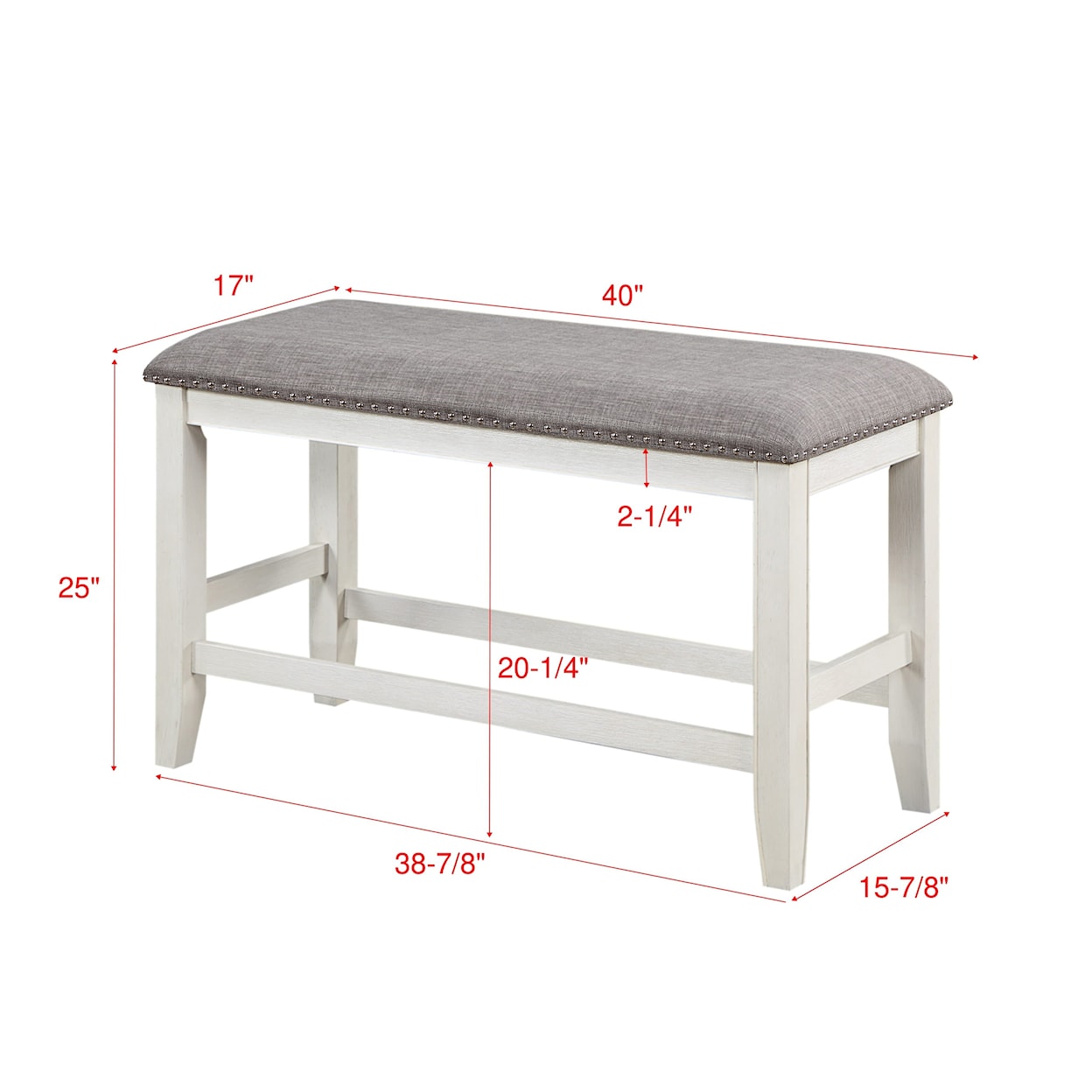 Crown Mark Manning Counter Height Table, Bench and 4 Chairs