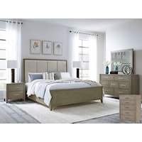King Panel Bed, Dresser, Mirror, Chest and 2 Nightstands
