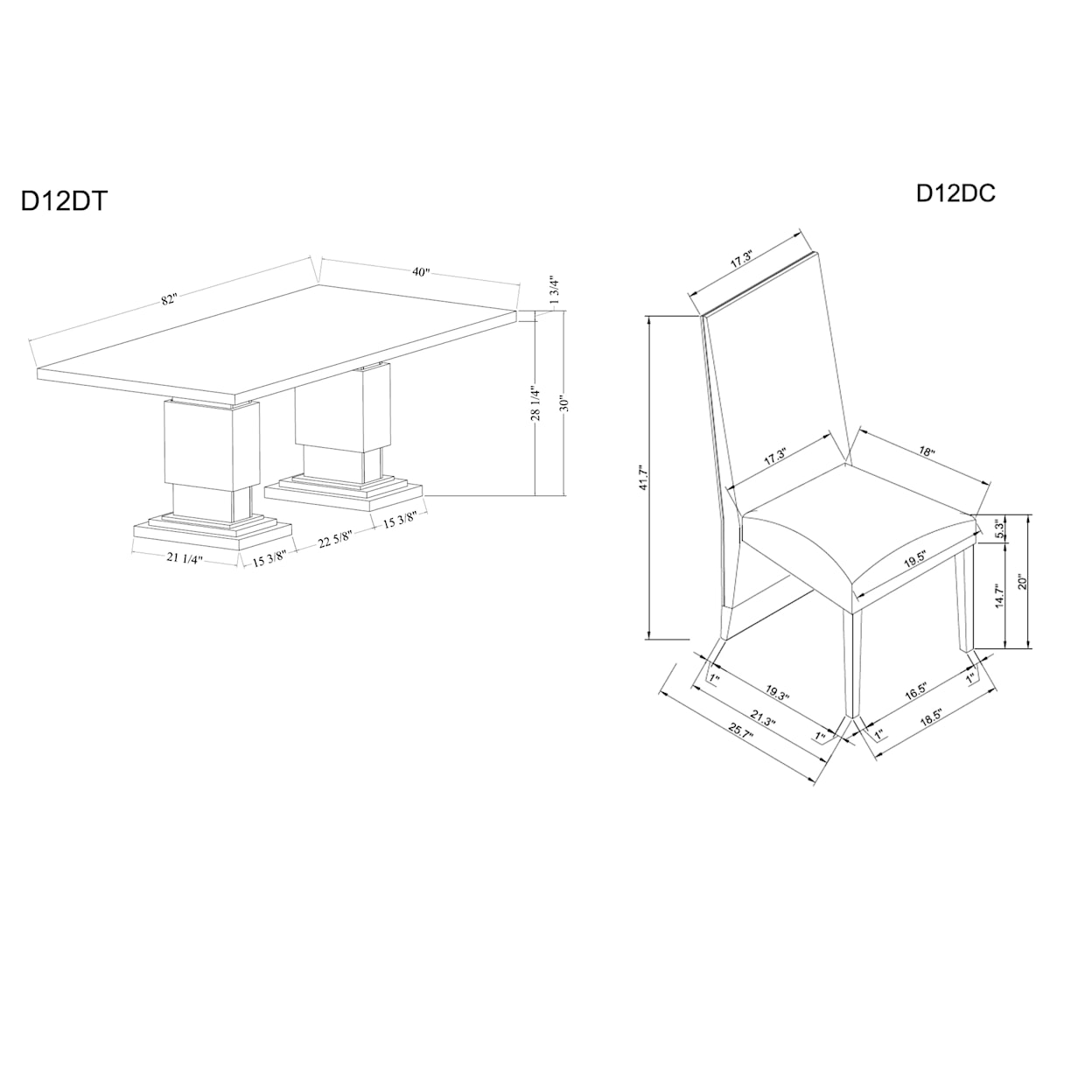 Global Furniture D12DT Dining 5-Piece Sets