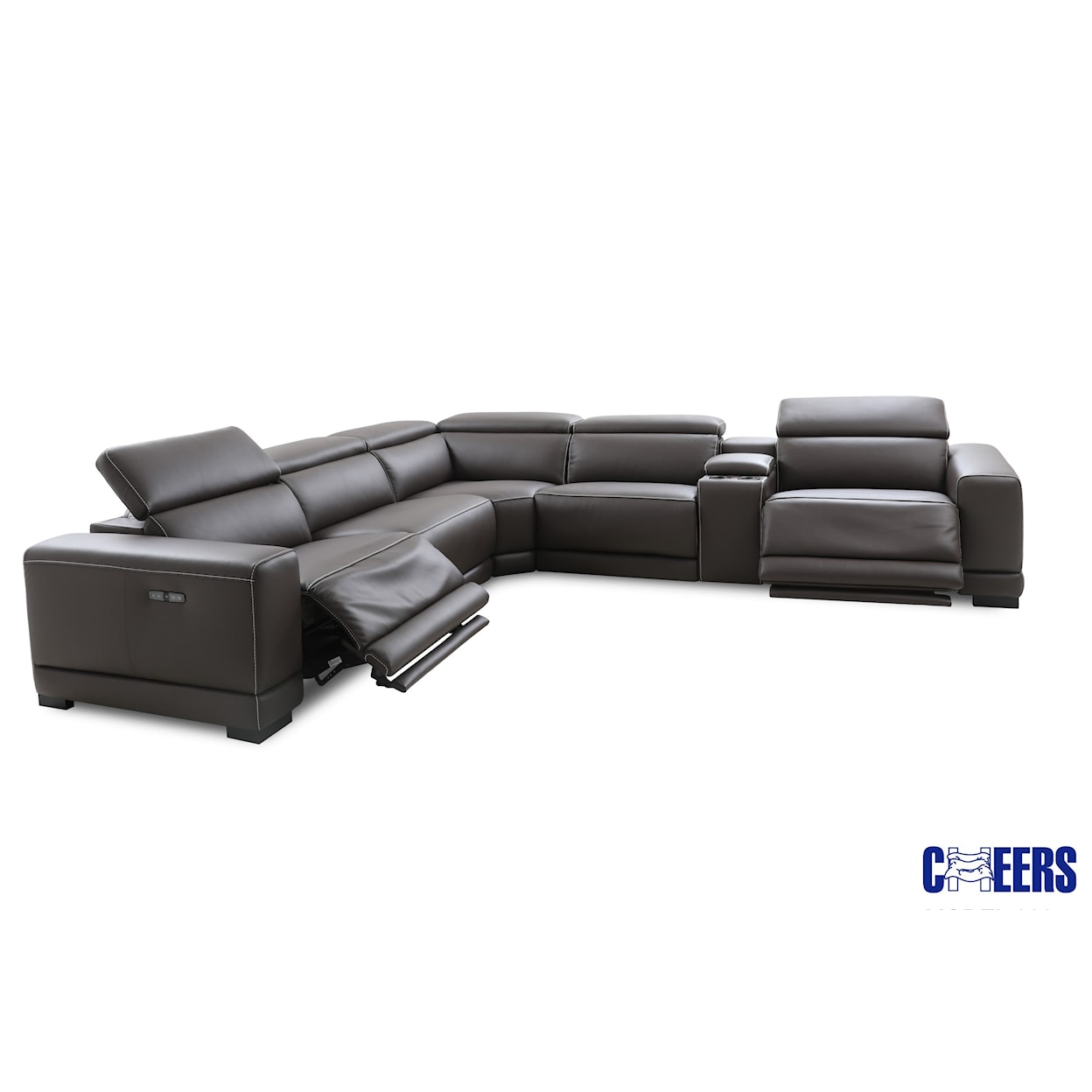 Cheers Toronto 7-PC Reclining Sectional w/ Power Headrests