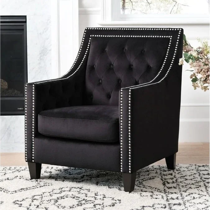 Abbyson WN050FBLK Valentina Accent Chair Royal Furniture Uph