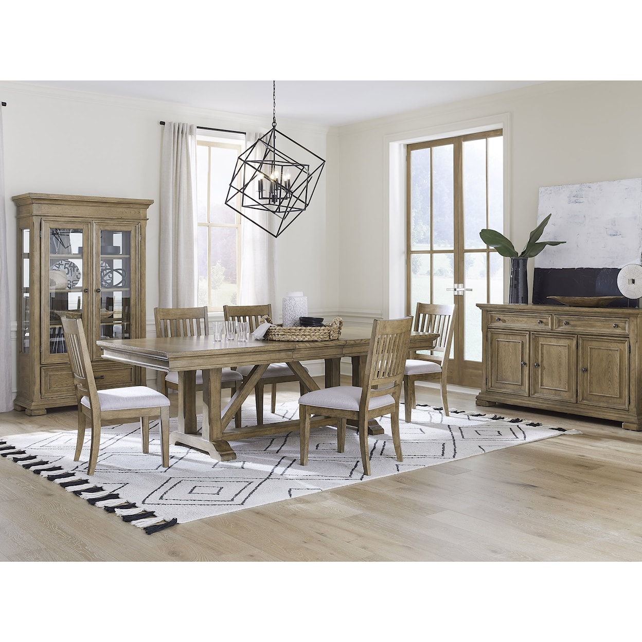 Drew & Jonathan Home Summit Trestle Table with 6 Chairs
