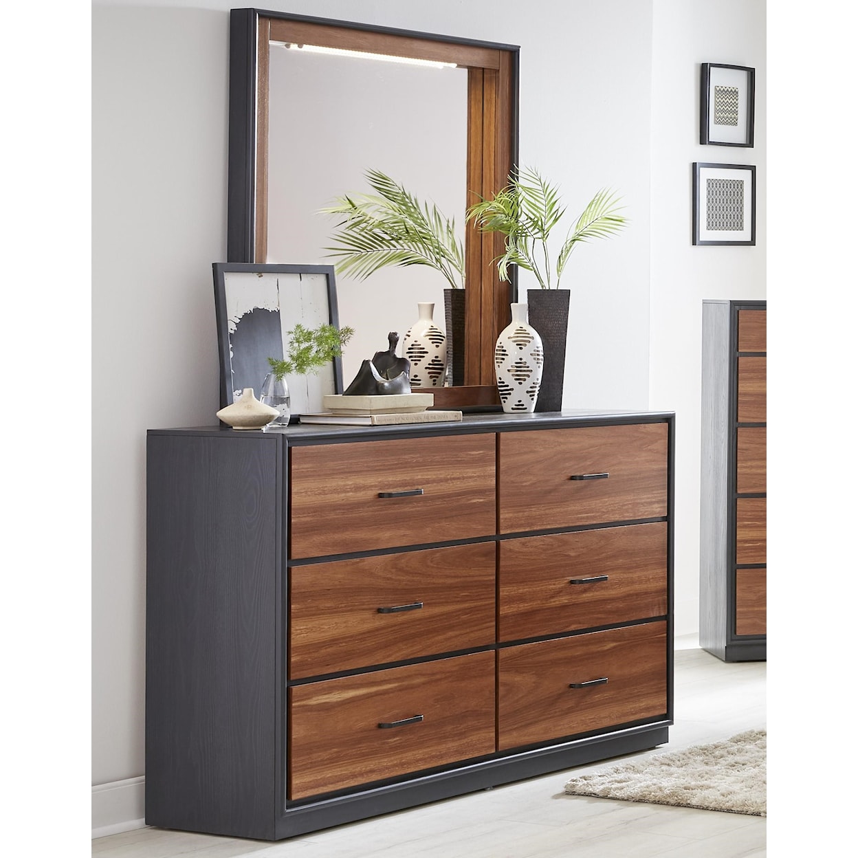 Lifestyle Madison Dresser and Mirror with LED Lights