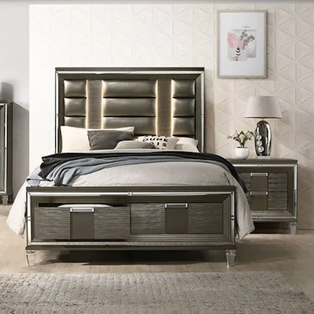 Queen Bed with Nightstand