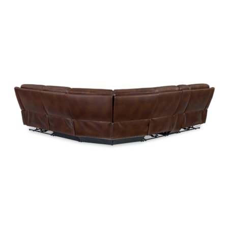 P2 Leather Power Sectional with Adj Headrest