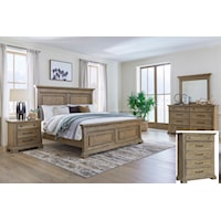 7-PC King Bedroom Group with Dresser, Mirror, Chest, Nightstand and Complete 3-PC King Bed