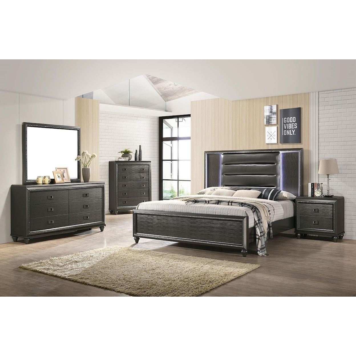 Elements Moonstone Twin Upholstered Bed