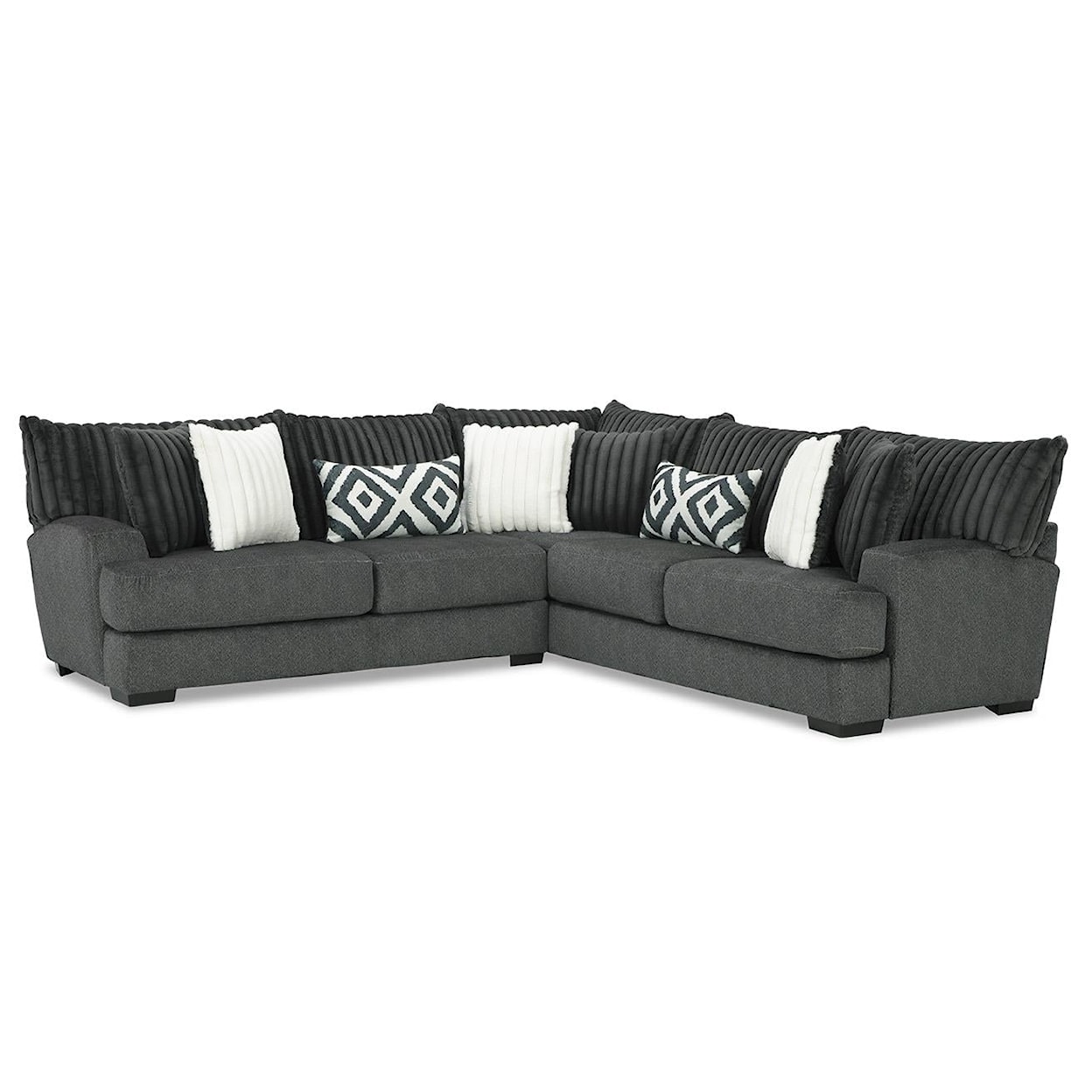 Albany 0938 Mondo Tweed Gunmetal 2 Piece Sectional