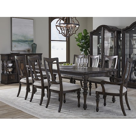 Dining Table with 2 Arm and 6 Side Chairs